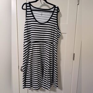 Torrid 5x black and white striped tank dress